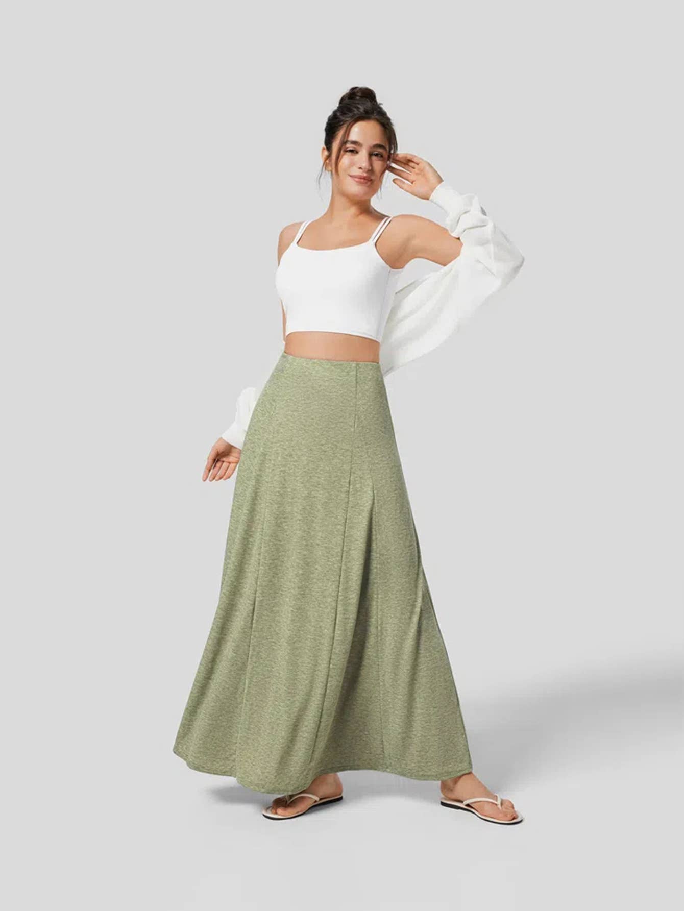 PATCHWORK HEM KNIT DROP LOOSE SKIRT