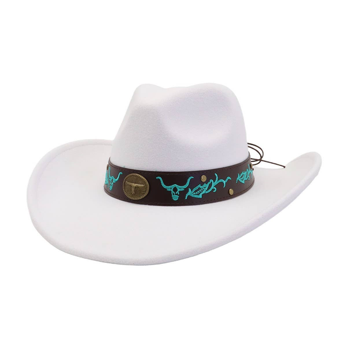 Western Ethnic  Felt Cowboy Fedora Hat_CWAH04449