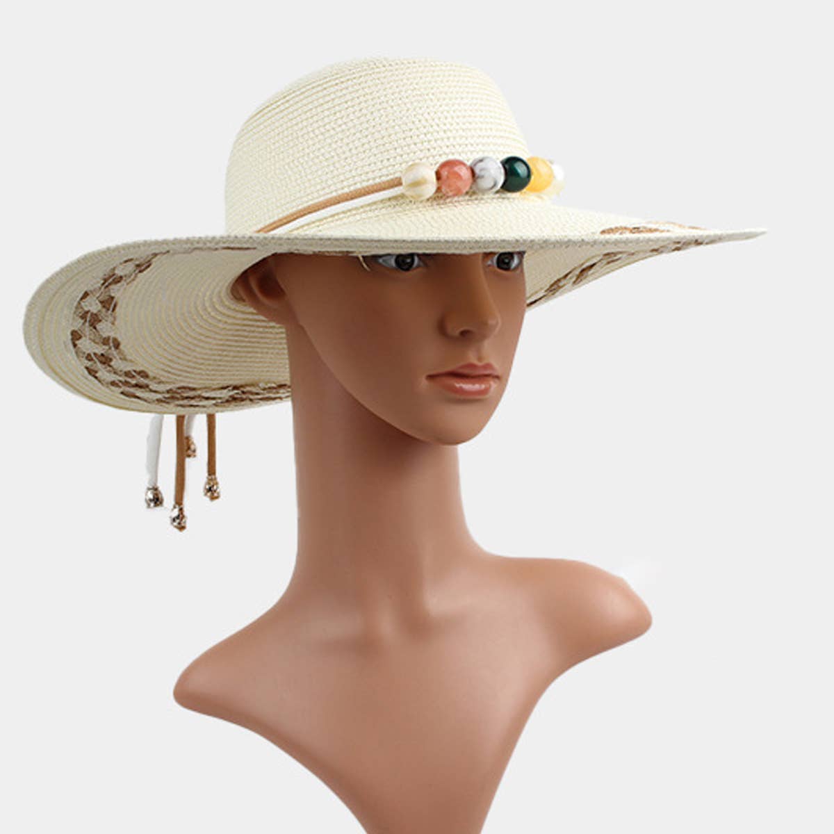 WOMEN PASTORAL STYLE VACATION STRAW HAT_CWAH1200