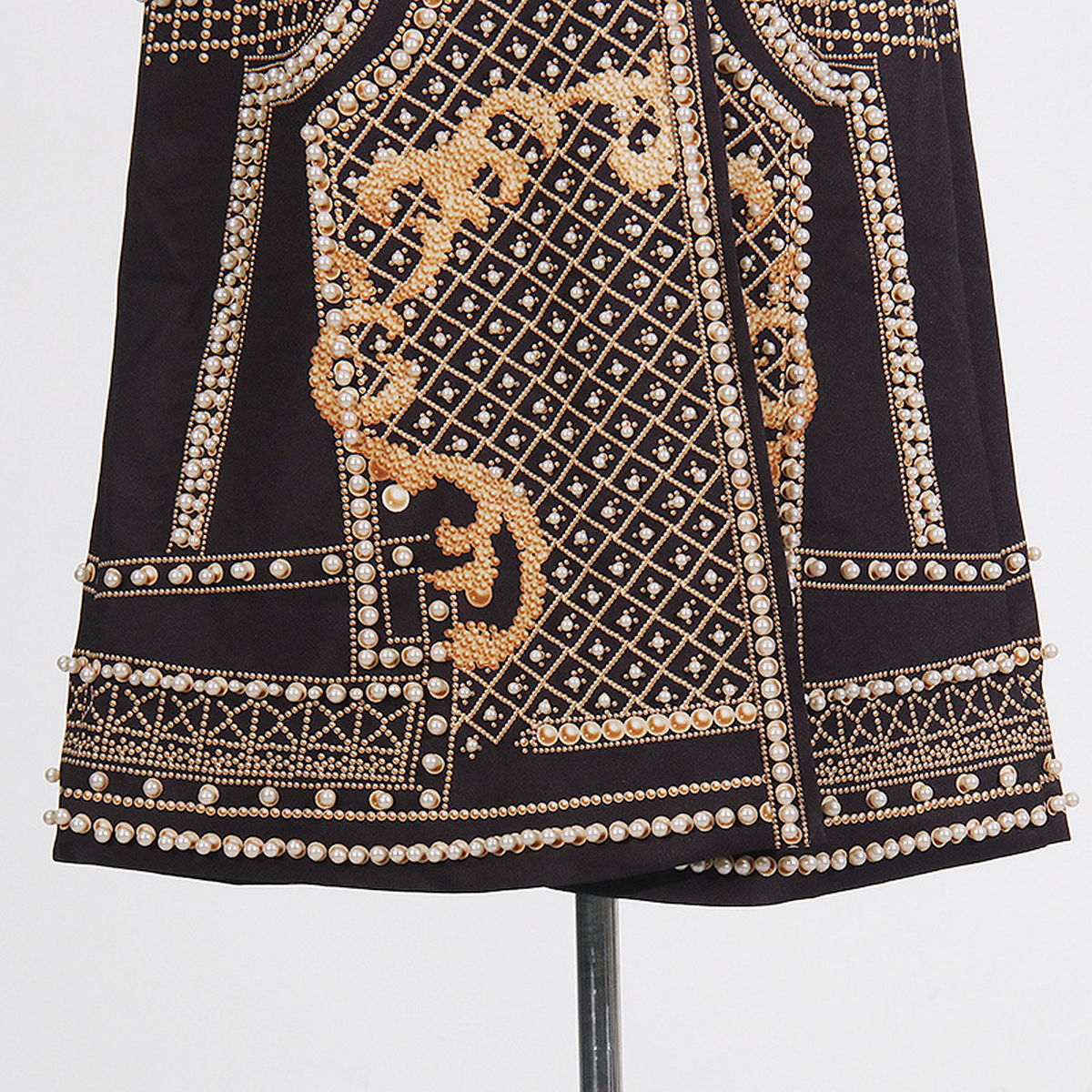 Elegant Loose Fit V-Neck Printed Long Trench Coat