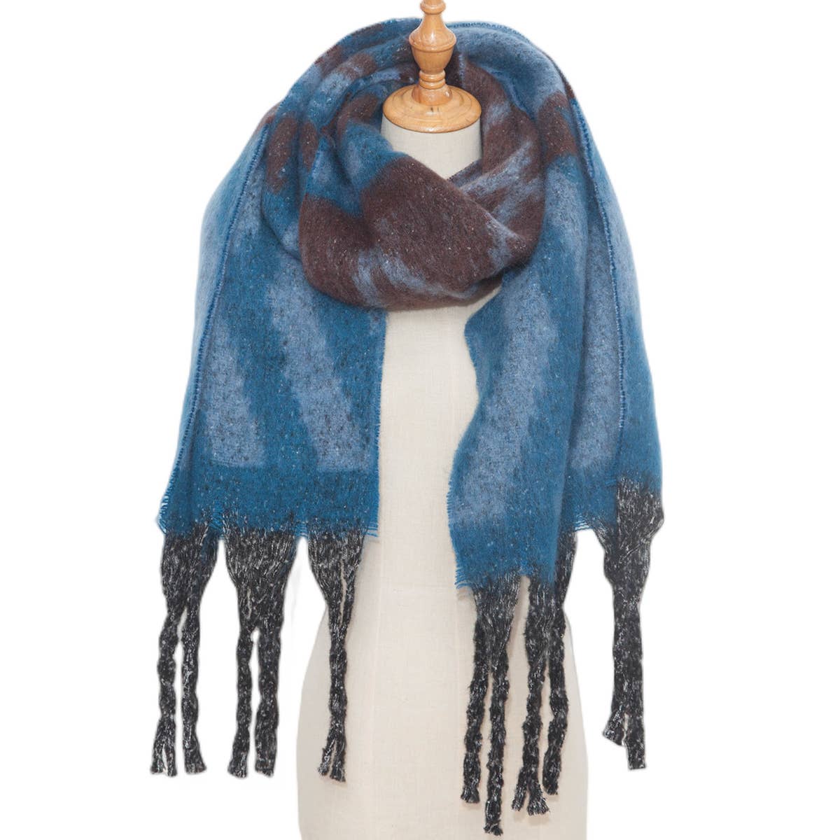 Faux Mohair Tassel Shawl ? Thick Winter Wrap