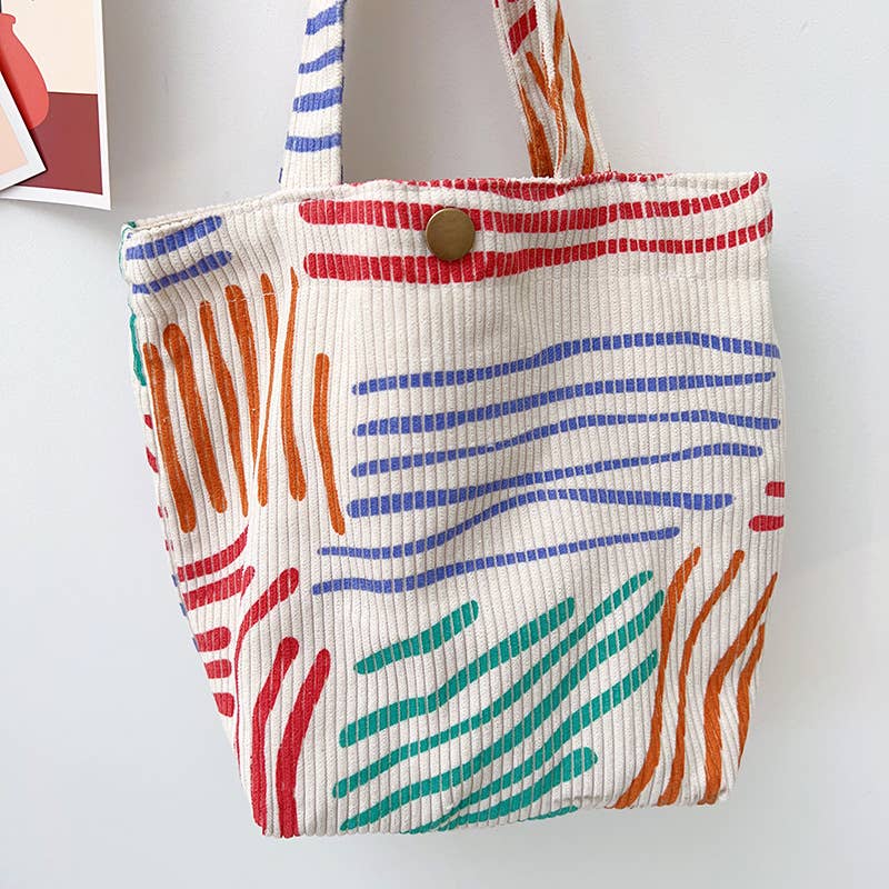 Colorful line fashionable color-blocking bag