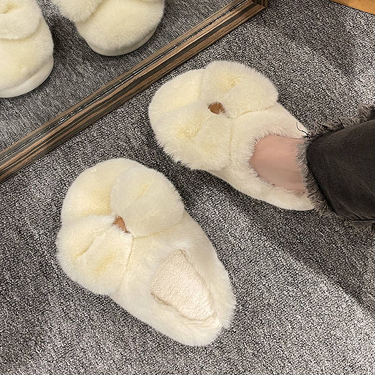 WOMEN  WINTER BOW  FLUFFY SLIPPERS_CWSHS0377