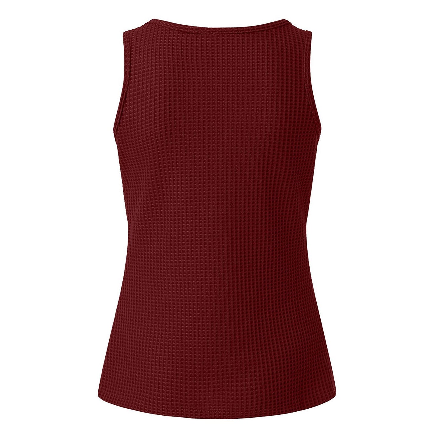 U NECK SOLID COLOR SLEEVELESS BREASTED VEST