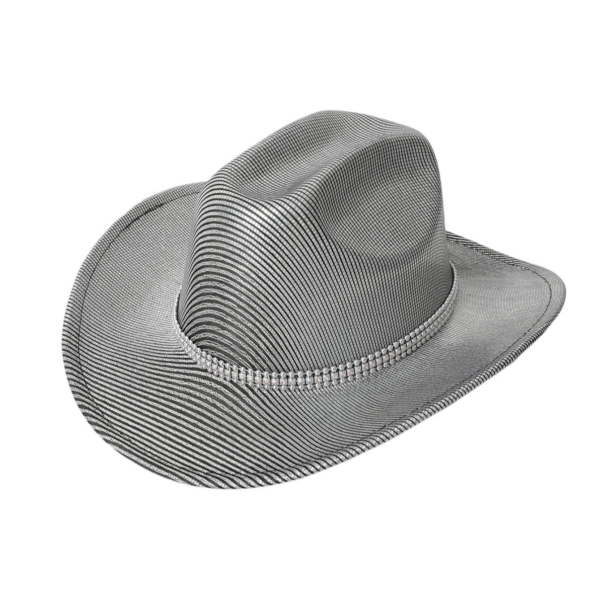 Laser Stripe Rhinestone Western Felt Cowboy Hat_CWAH3653