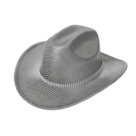 Laser Stripe Rhinestone Western Felt Cowboy Hat_CWAH3653