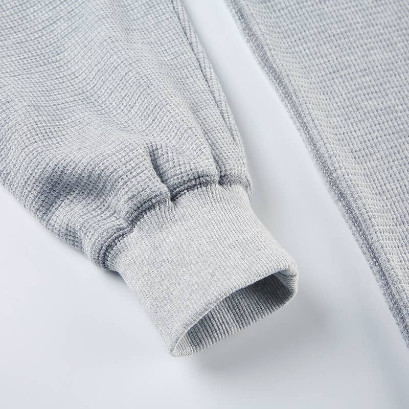 LETTER-PRINTED BRIGHT LINE ROUND NECK HOODIE