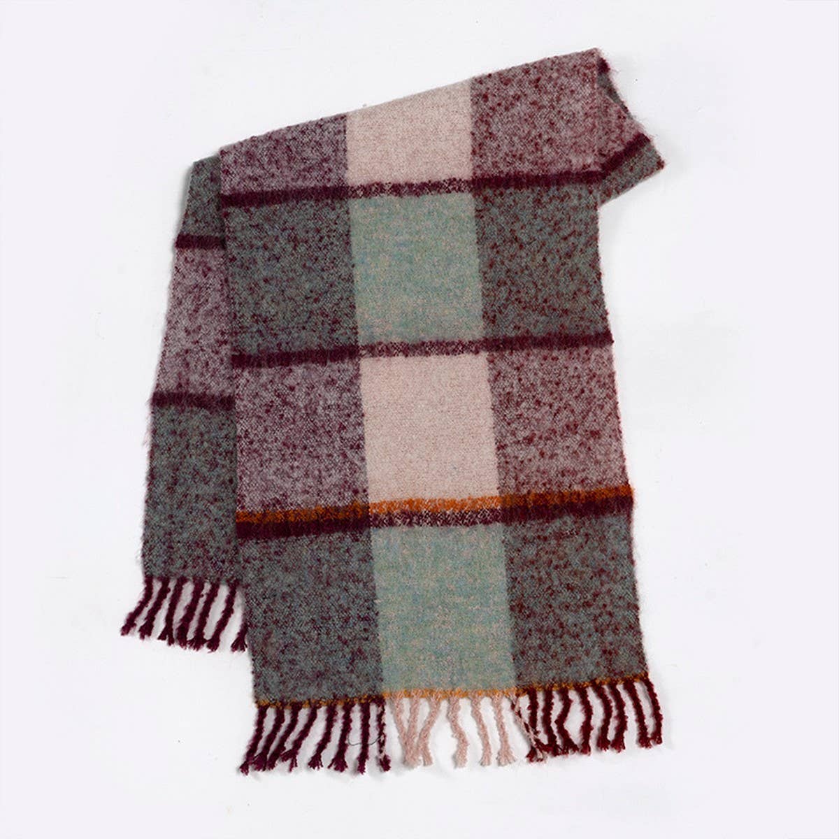 Wool Blend Plaid Tassel Winter Scarf for Women_CWASC2367