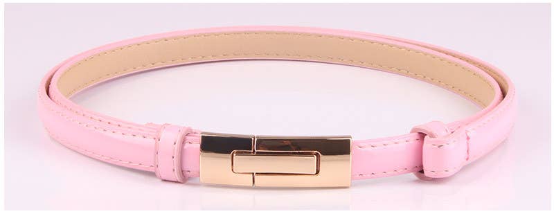 The trendy button-down adjustment thin waist belt