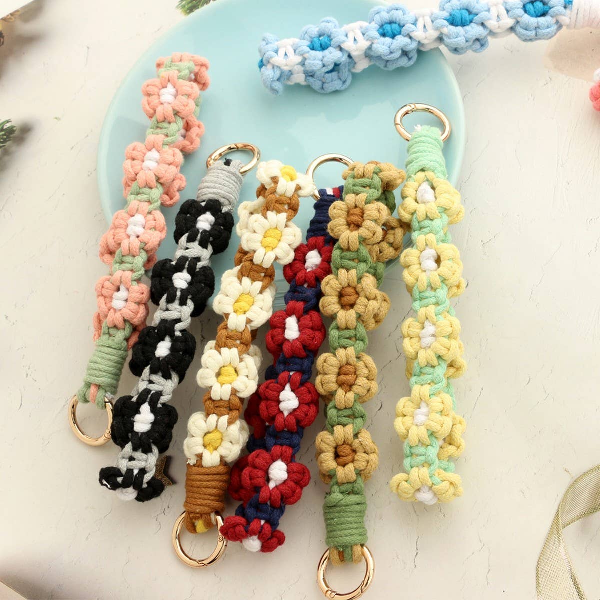 HANDWOVEN KEYCHAIN WRIST STRAP PENDANT