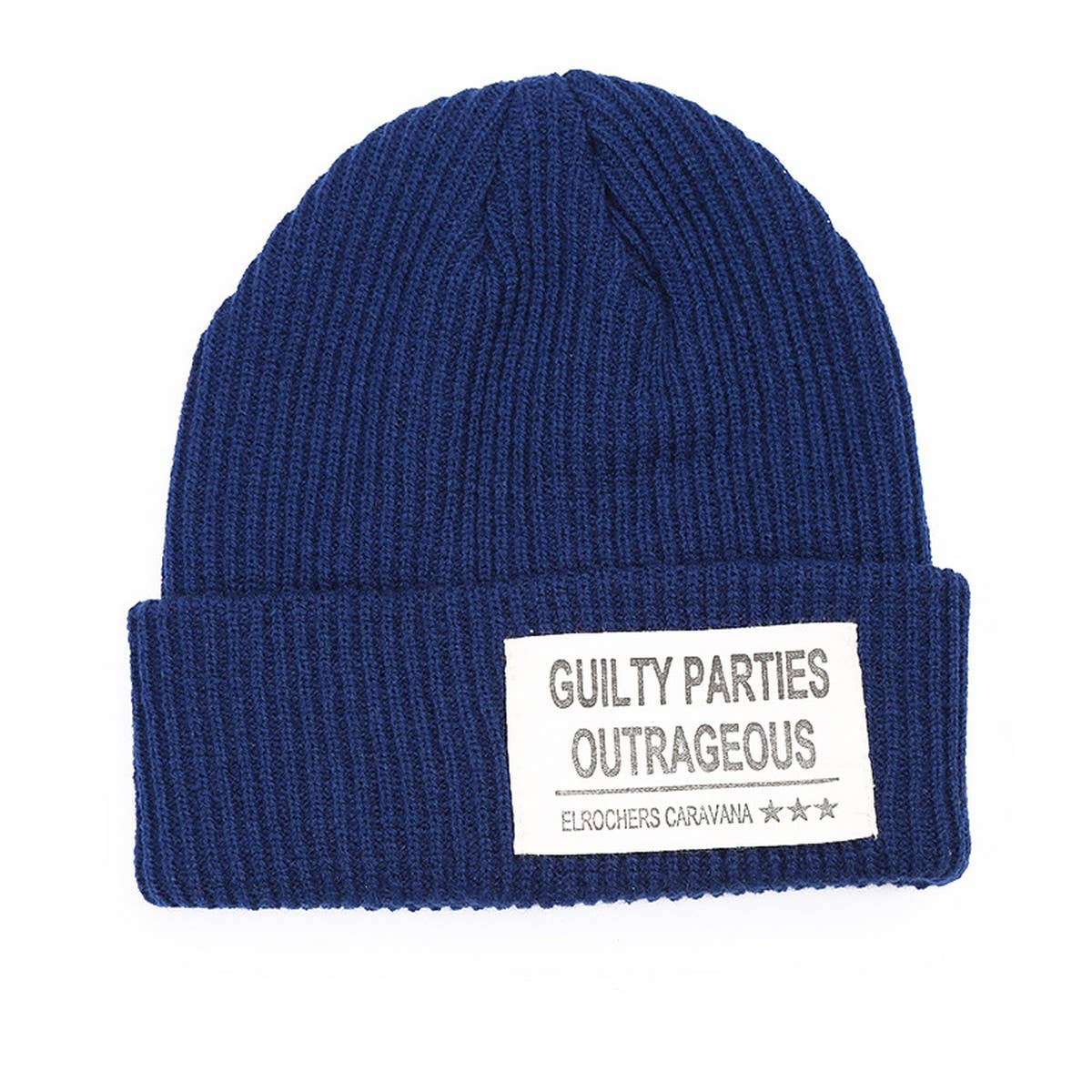CWAH04358_GUILTY PATCH KNIT BEANIE WINTER WARM HAT