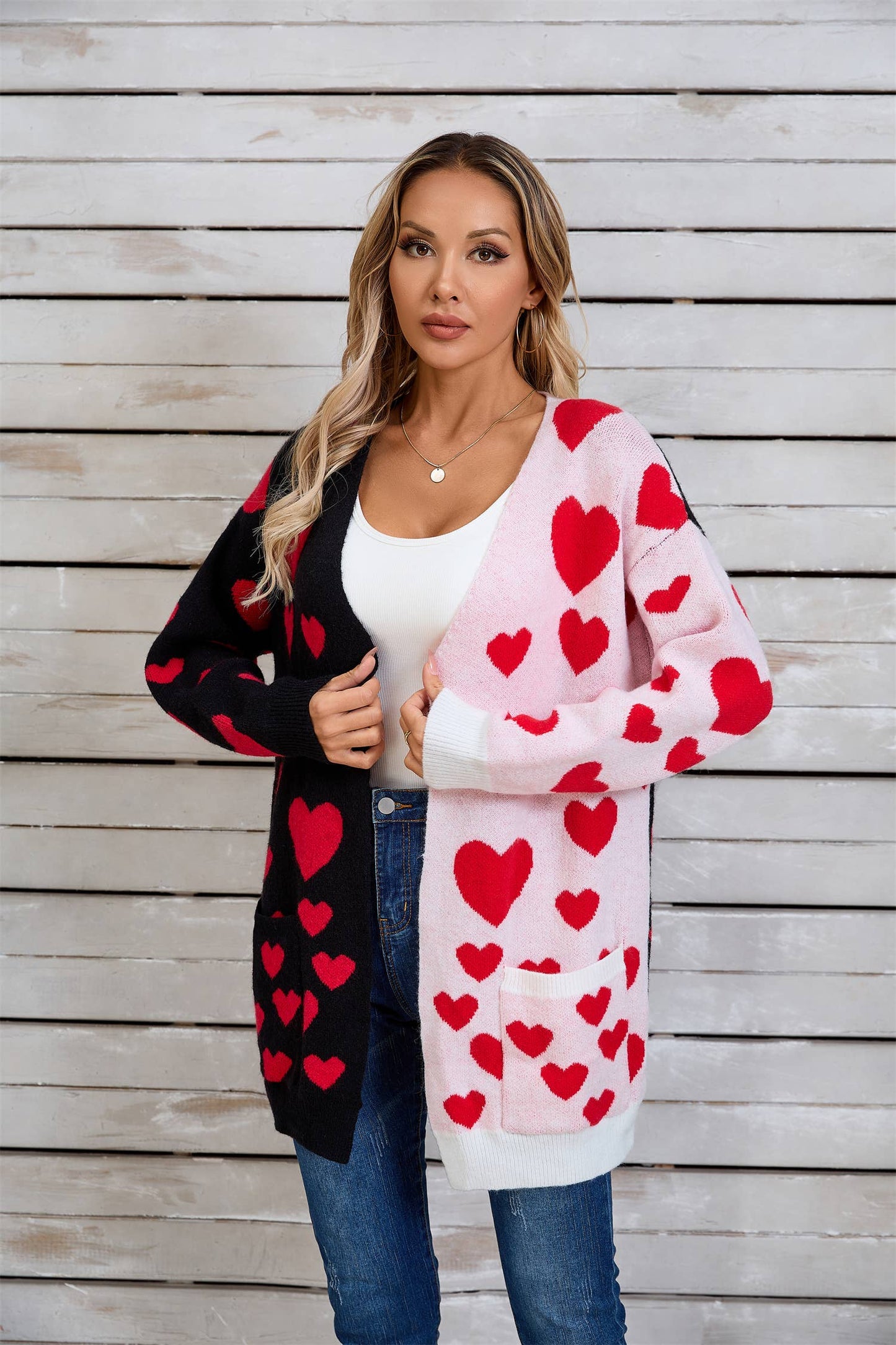 VALENTINE'S DAY LONG CARDIGAN LOVE SWEATER