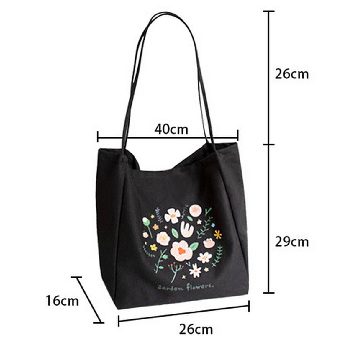 Floral Canvas Tote Bag for Women, Large Capacity_CWAB5621