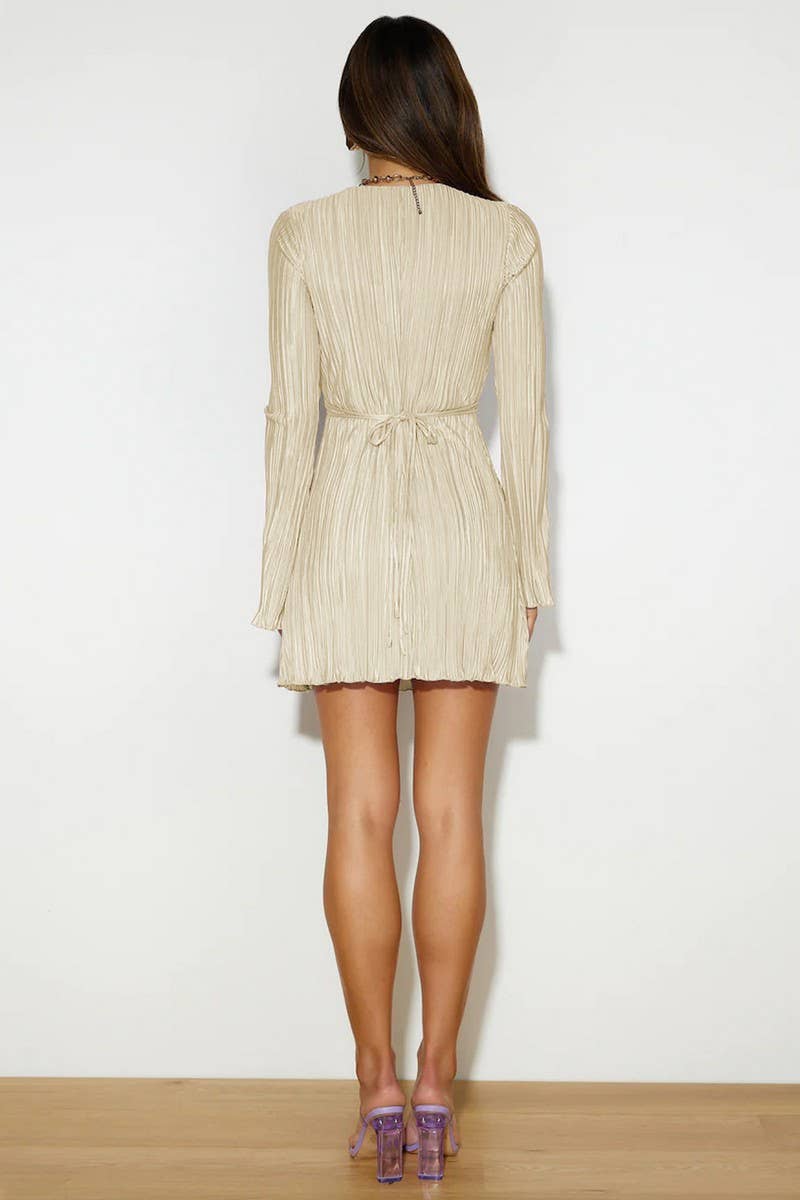 SLIM FITTING FRENULUM FLARED SLEEVE GLITTER SKIRT_CWDSD2842