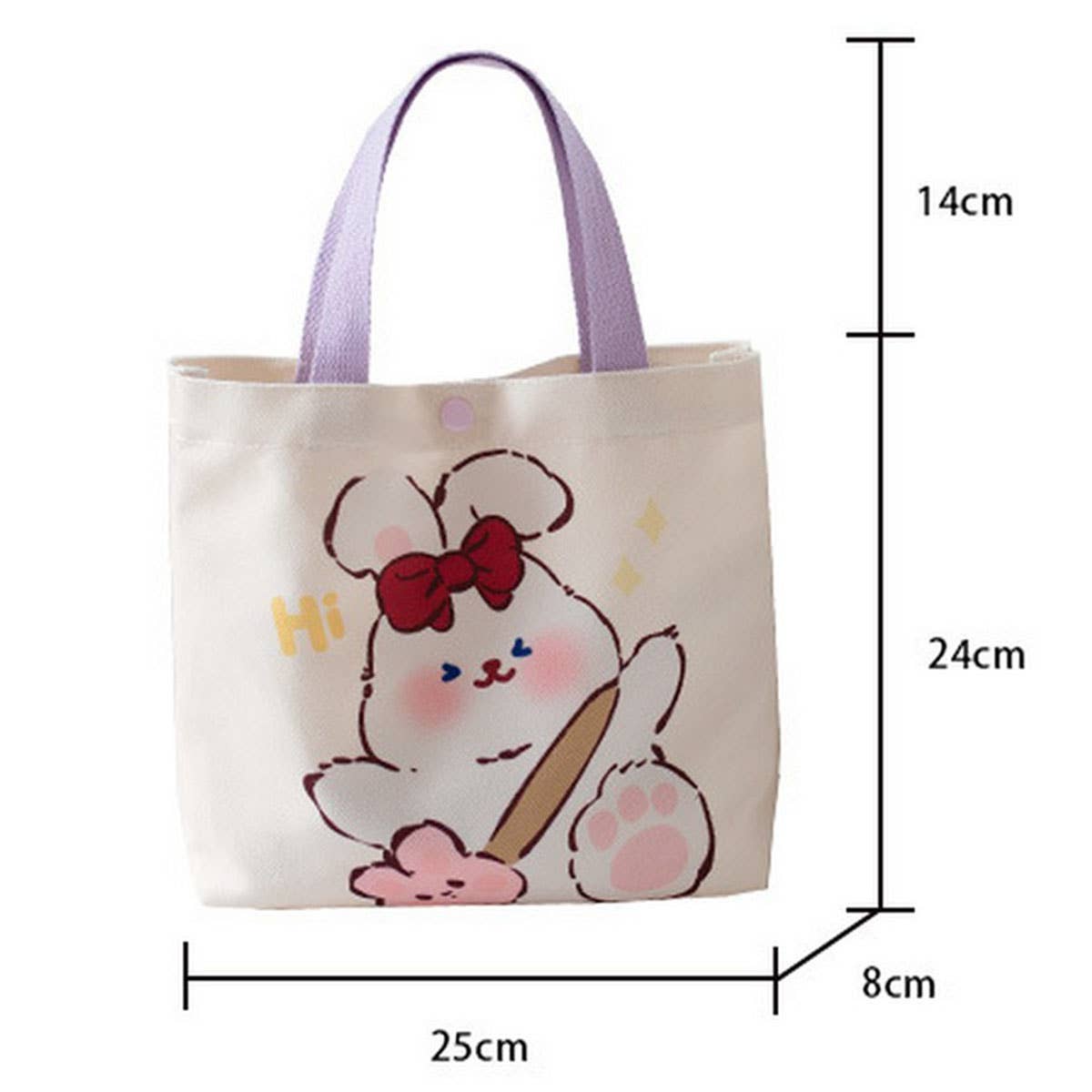 Cute Bunny Tote Bag for Girls, Spring Lunch Bag_CWAB5674