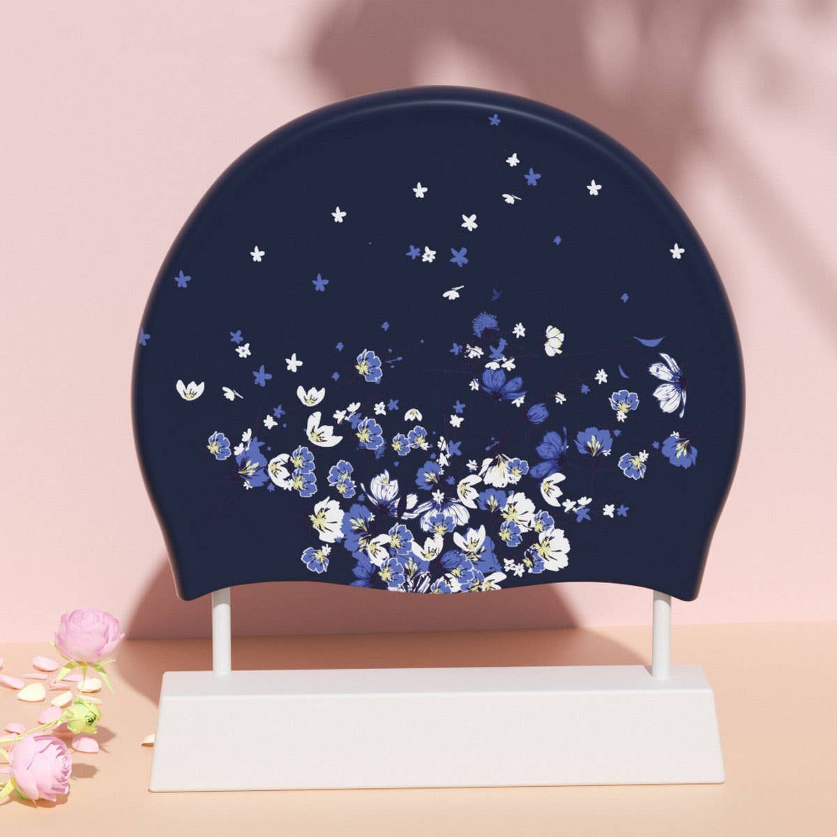 Adult Women's Swim Cap, Floral, Waterproof_CWMM6711