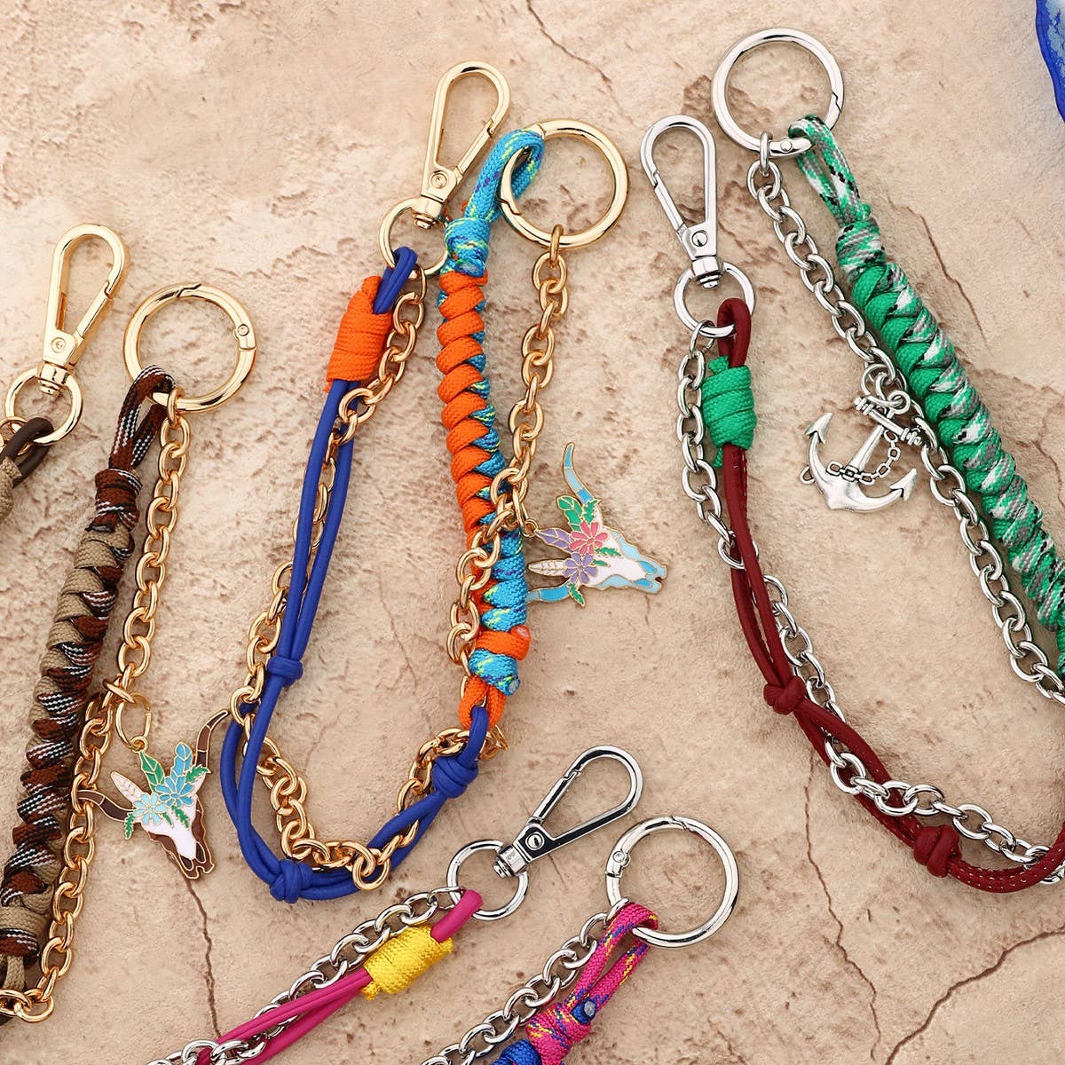 Handwoven Leather Keychain for Women¡¯s Bags_CUAB00438