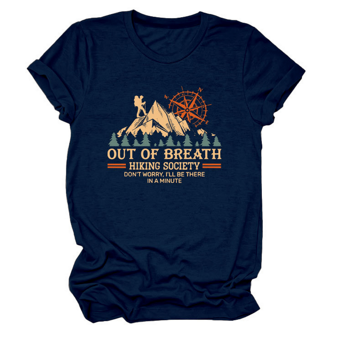 Comfy Crew Neck Tee ??Hiking Quote for Women_CWTTS1523