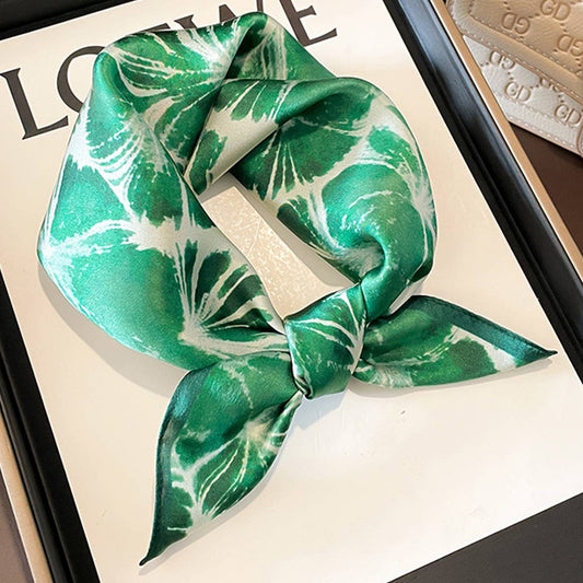 Fresh Green Silk Scarf, Fashionable Neck Wrap
