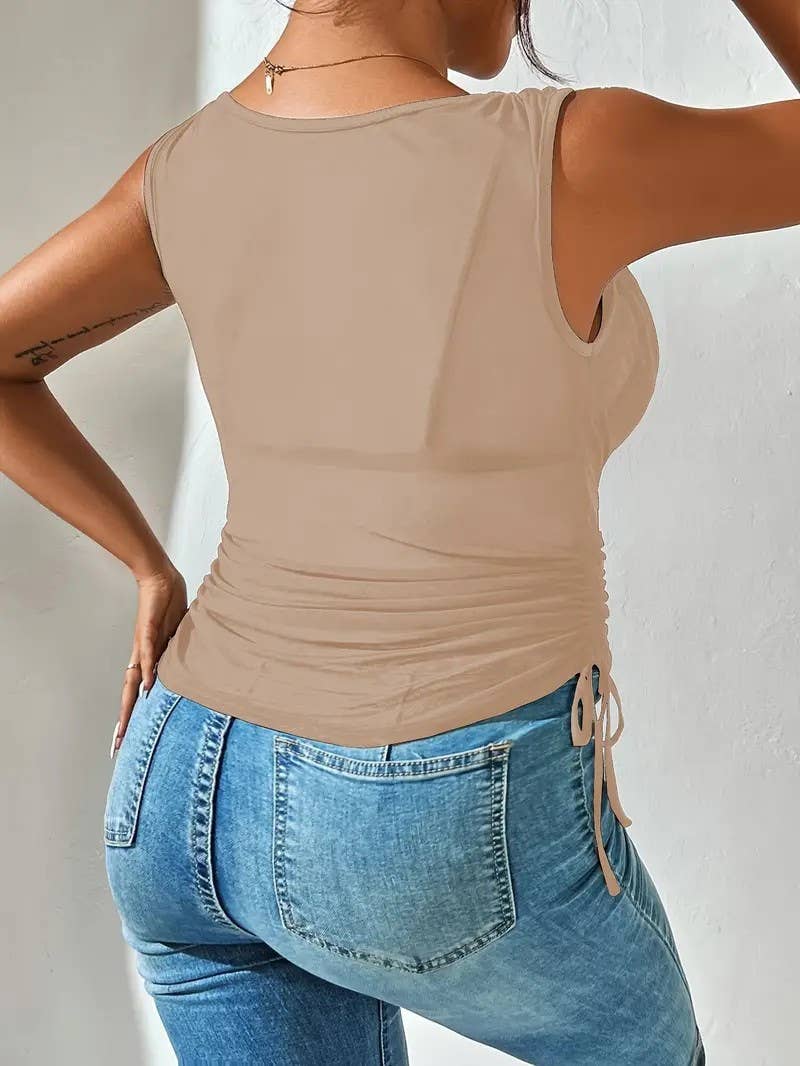 Women¡¯s sexy V-neck sleeveless crop top