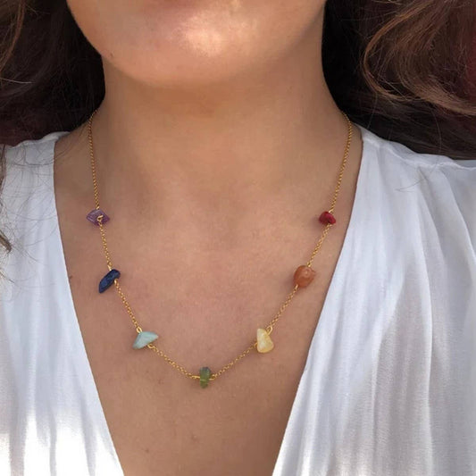 NATURAL CRYSTAL COLORED NECKLACE