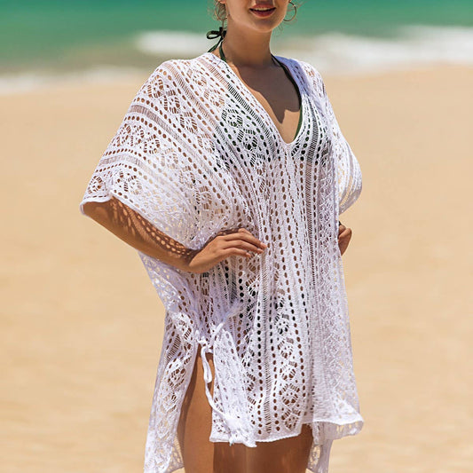 LOOSE TIE TASSEL BIKINI BEACH COVER-UP