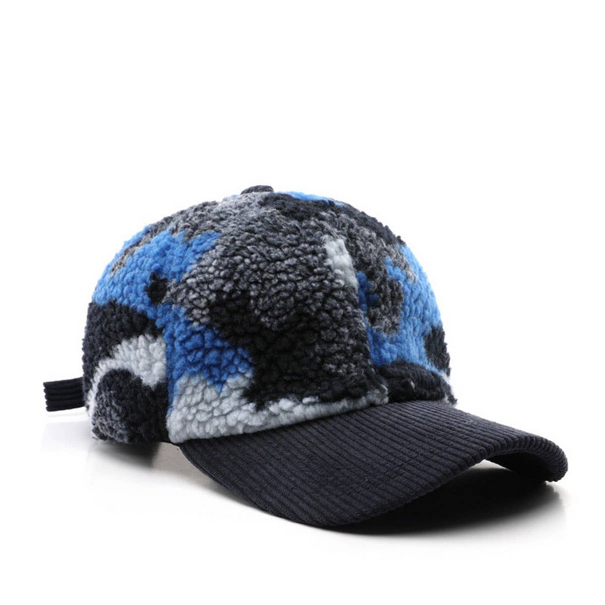 Winter Colorblock Fleece Camo Baseball Cap_CWAH2171