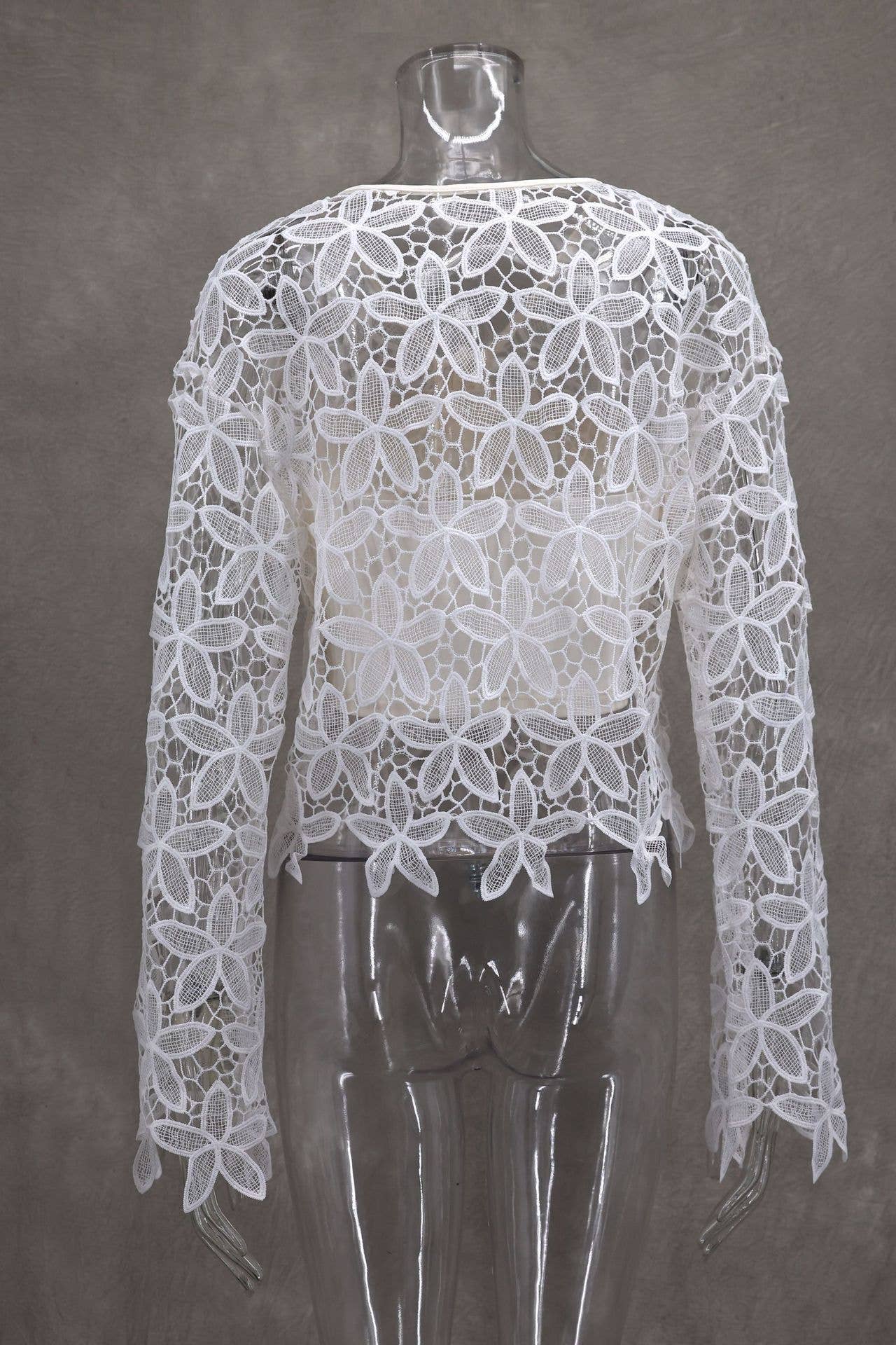 Elegant Lace Flower Embroidered Bustier Jacket