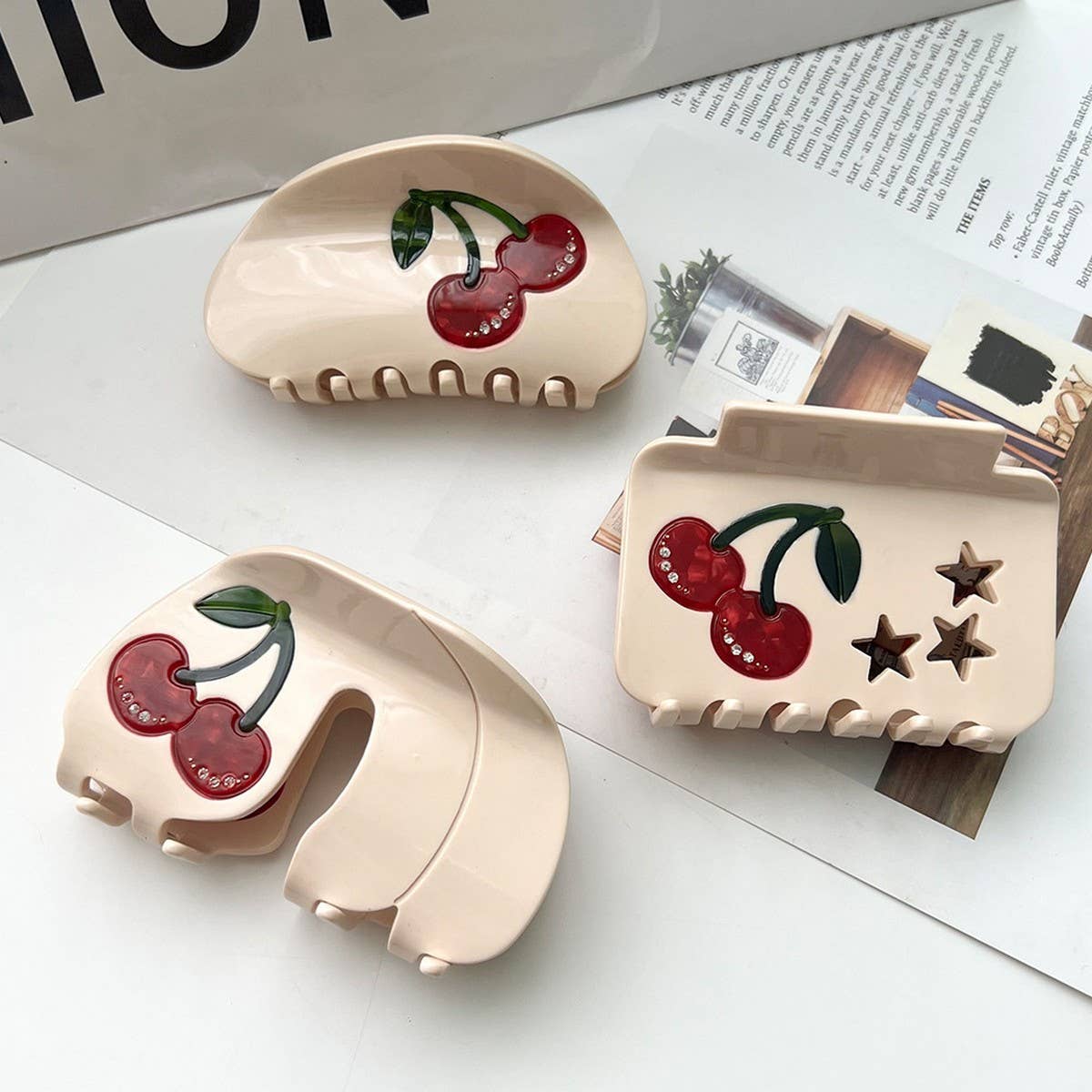 Cherry Series Acetate Hair Claw, Sweet Simple Clip_CWAHA5967