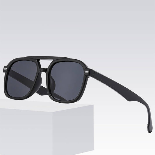 SQUARE FASHION RETRO DOUBLE BRIDGE SUNGLASSES_CWASG0537