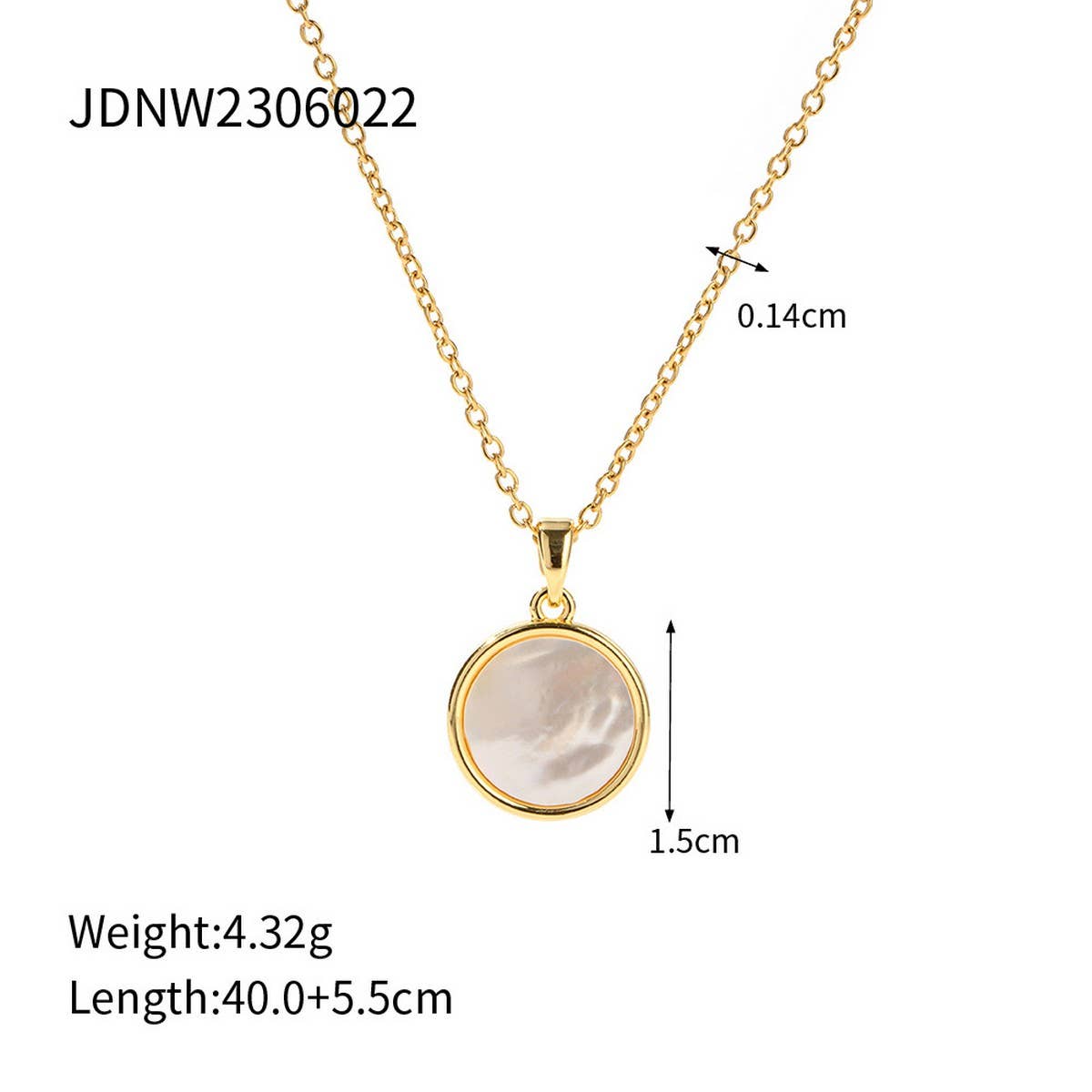 COLD STYLE SHELL ROUND PENDANT NECKLACE