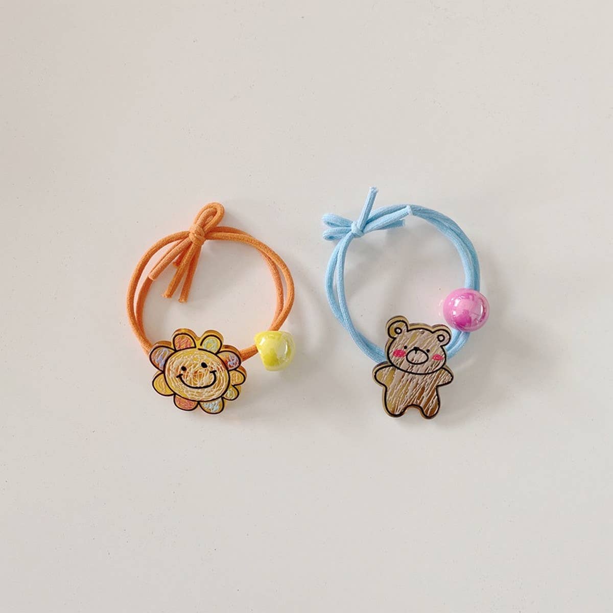 CUTE CARTOON SMILING DINOSAUR KNOTTED HAIR TIE