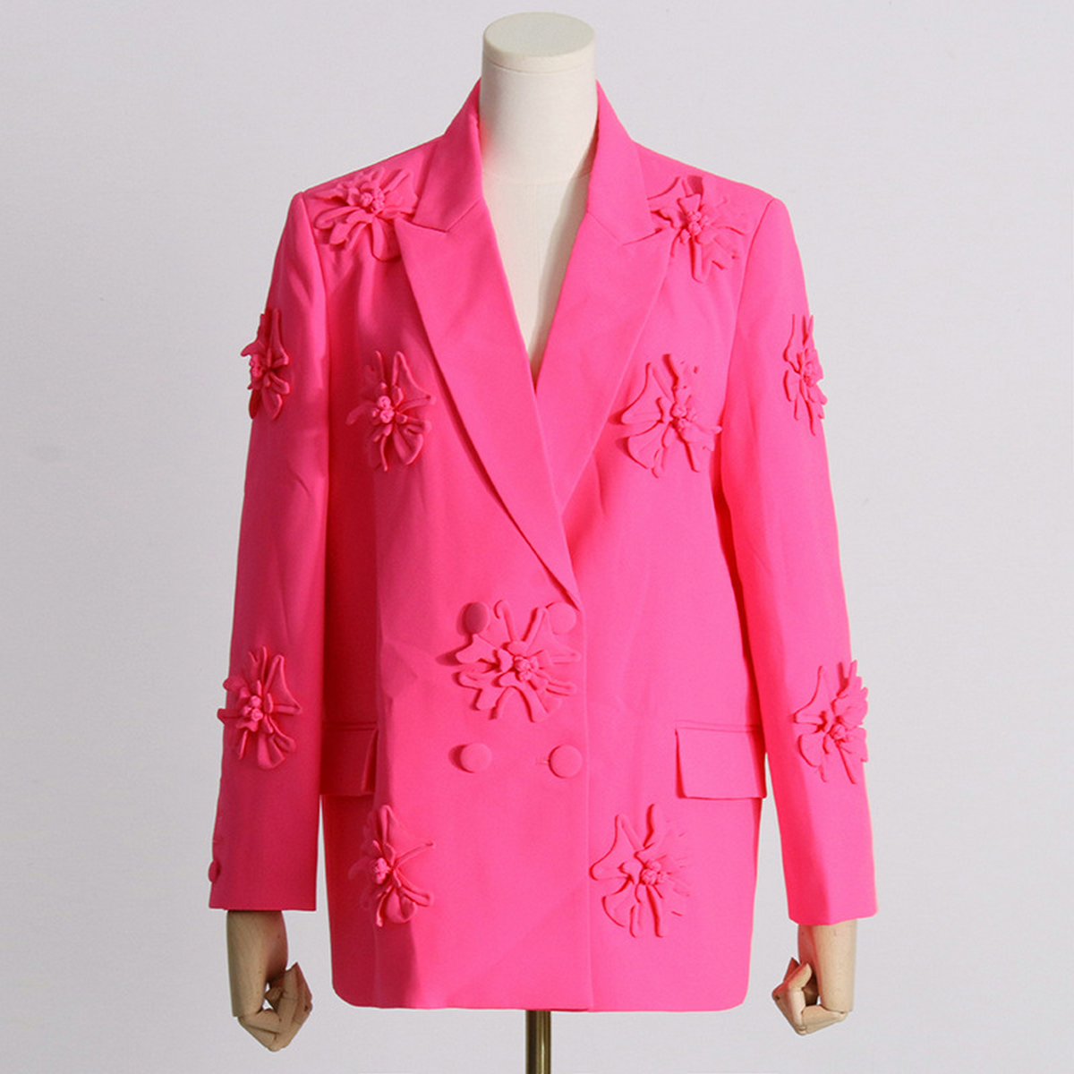 Double-Breasted Floral Blazer & Flare Pants Set