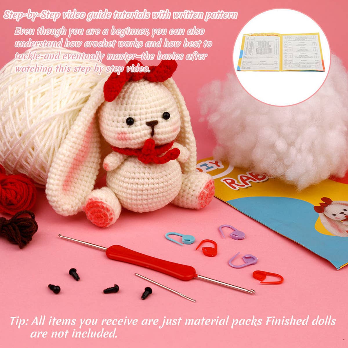 HANDMADE DOLL RABBIT CROCHET MATERIAL PACK