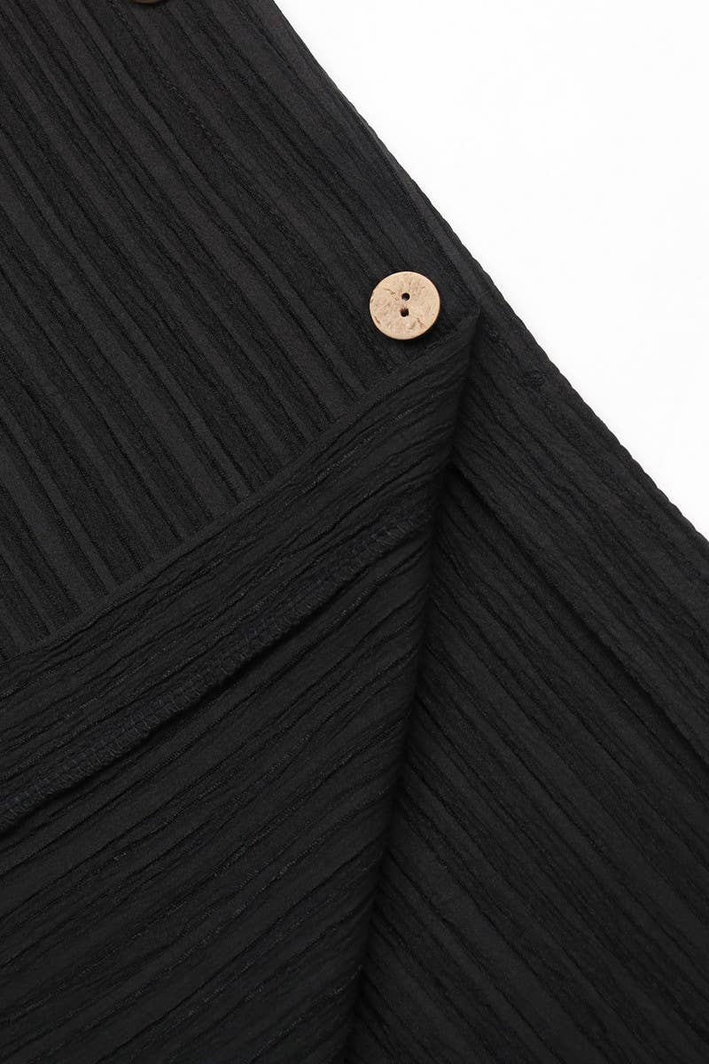 CWBLP0805_CASUAL TEXTURED HIGH WAIST WIDE LEG TROUSERS