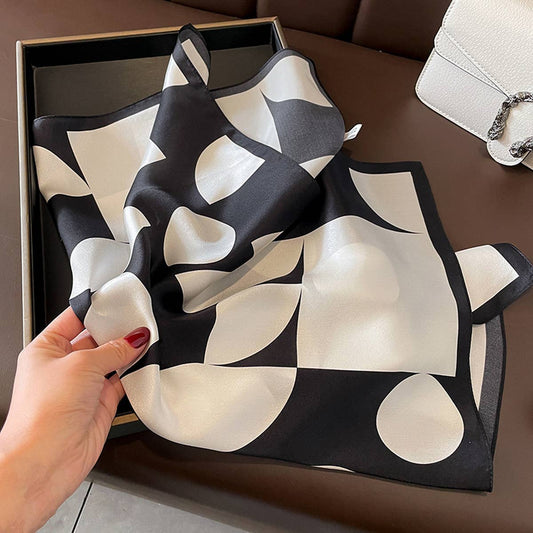 Minimalist Spring and Summer Polka Dot Plaid Scarf