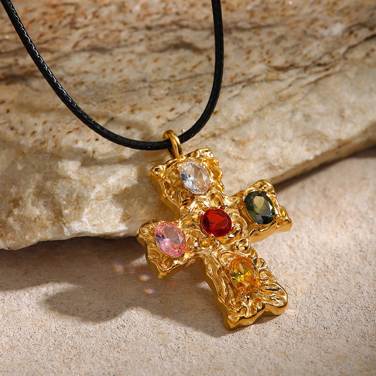 COLORFUL FASHION CROSS NECKLACE