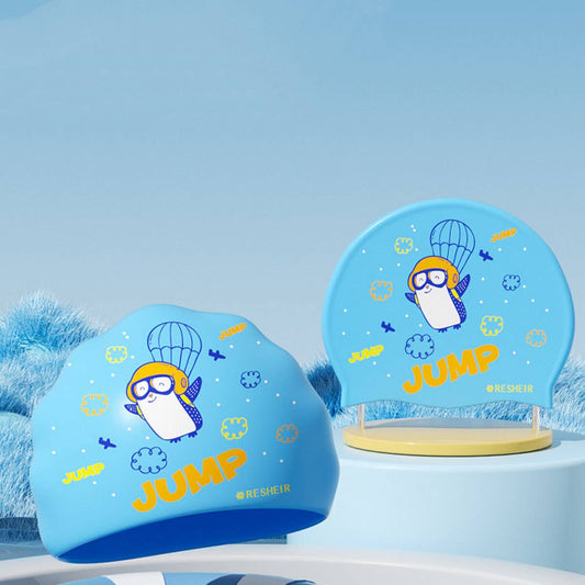 Kids' Silicone Swim Cap ? Cute Cartoon, Comfy Fit