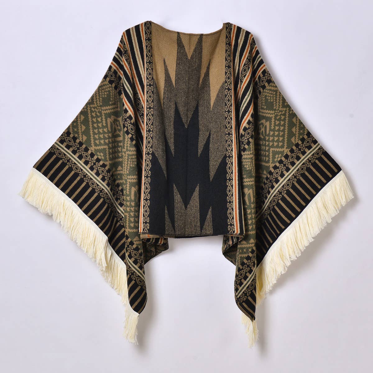 OUTDOOR WARM TASSEL JACQUARD SHAWL_CWASC0961