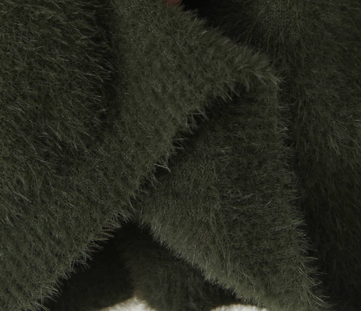 SINGLE BREASTED ROUND NECK MOHAIR KNIT CARDIGAN