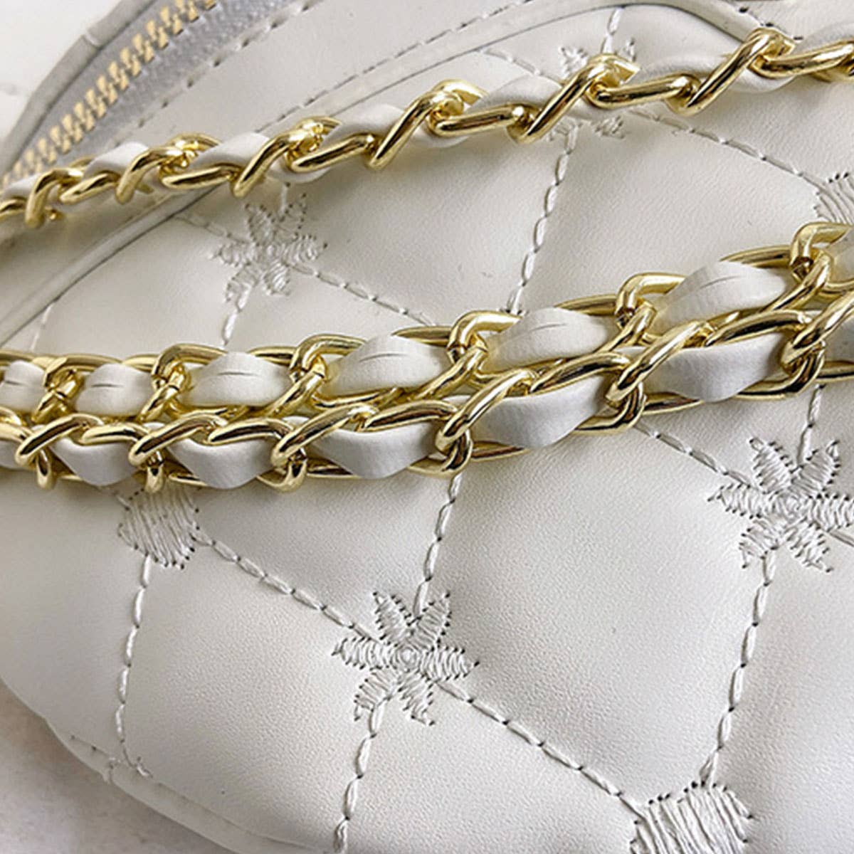 PU TRIPLE CHAIN STRAP BELT BAG,CROSSBODY BAG_CWAB0944