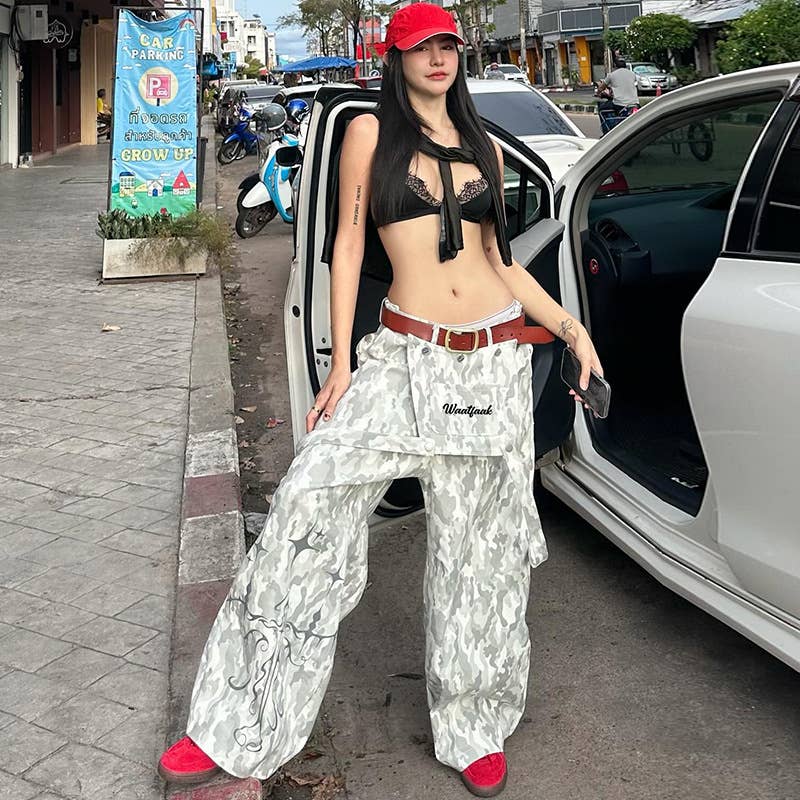 PERSONALITY STREAMERS STREET CHIC CAMO OVERALLS