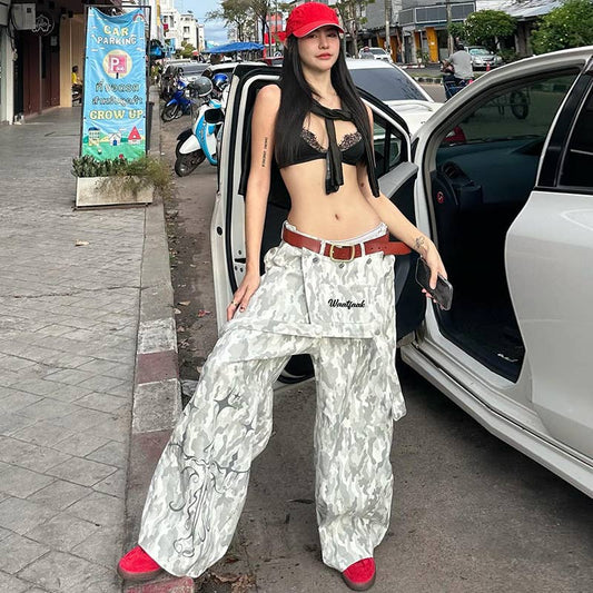 PERSONALITY STREAMERS STREET CHIC CAMO OVERALLS