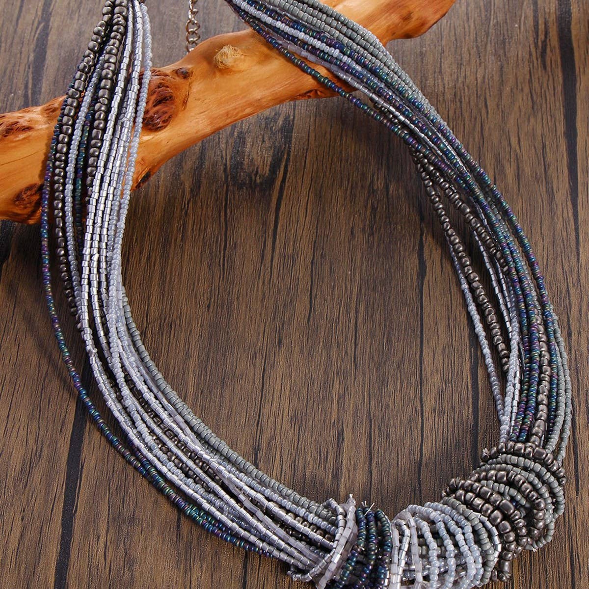 COLORFUL MULTI-LAYERED HANDMADE BEADED NECKLACE