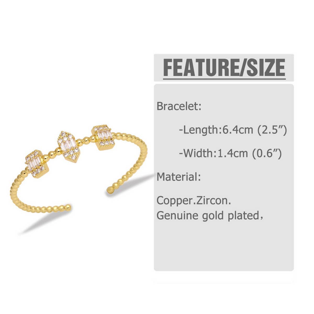 PERSONALIZED DIAMOND PLATED GOLD PLATED BRACELET_CWAJE0877