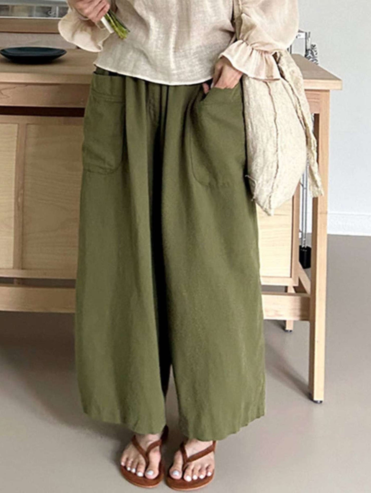CASUAL LOOSE RAMIE WIDE-LEG PANTS_CWBLP0737