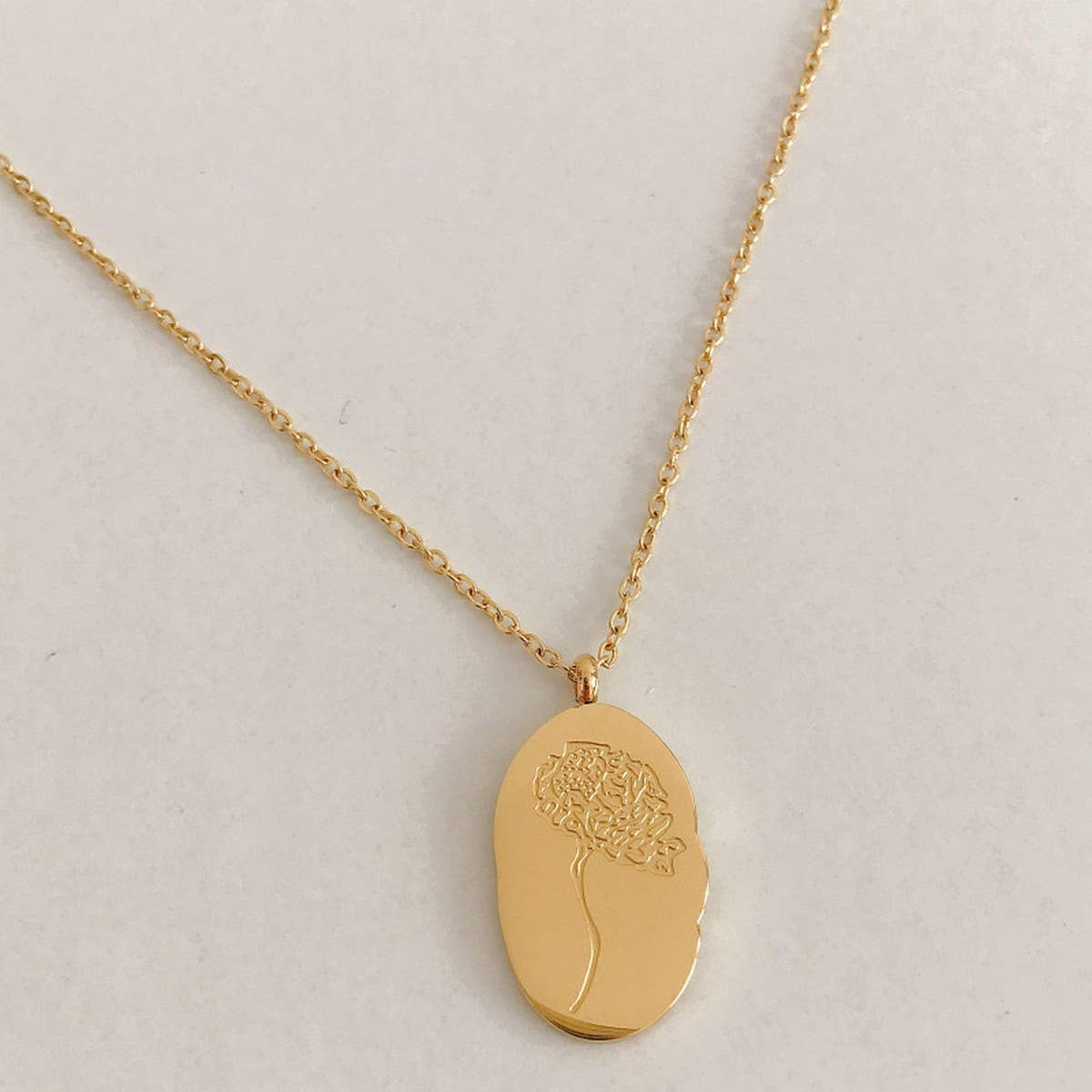 NEW STAINLESS STEEL DECEMBER FLOWER NECKLACE_CWMM3770