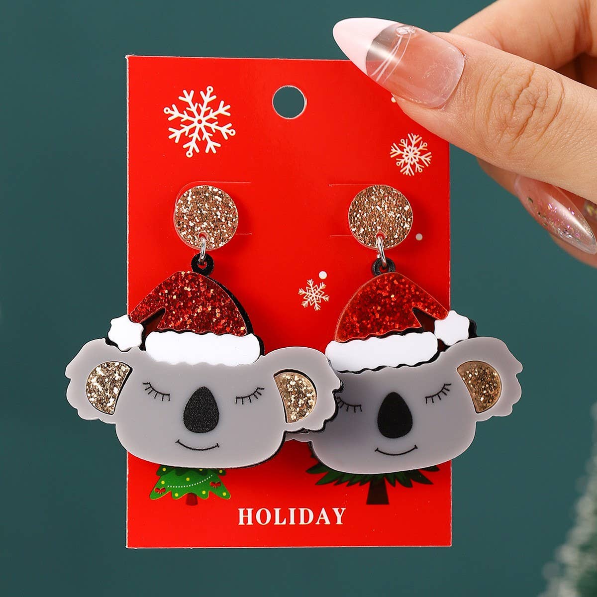 NEW CHRISTMAS CARTOON DIAMOND PENDANT EARRINGS