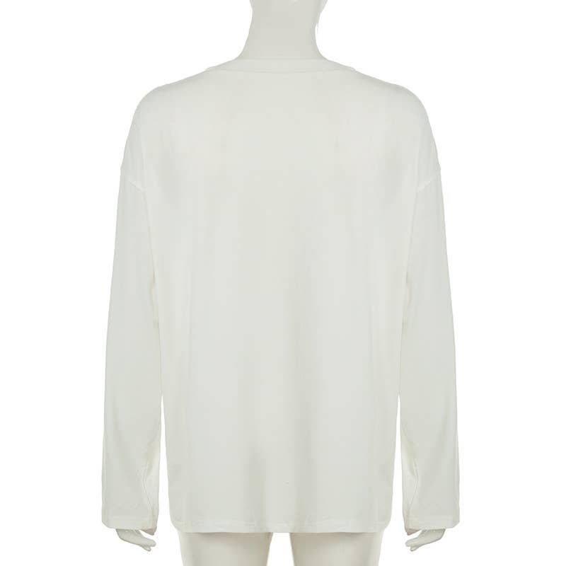 VINTAGE LOOSE LONG-SLEEVED CREW NECK T-SHIRT