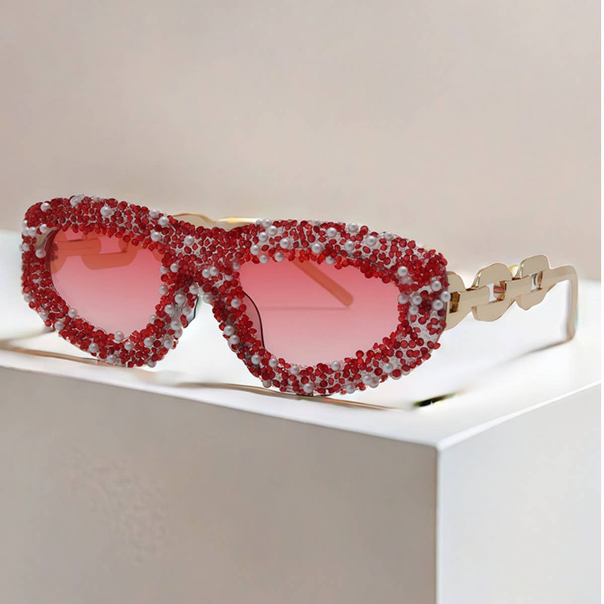 PERSONALIZED METAL CHAIN DIAMOND SMALL SUNGLASSES_CWASG0793